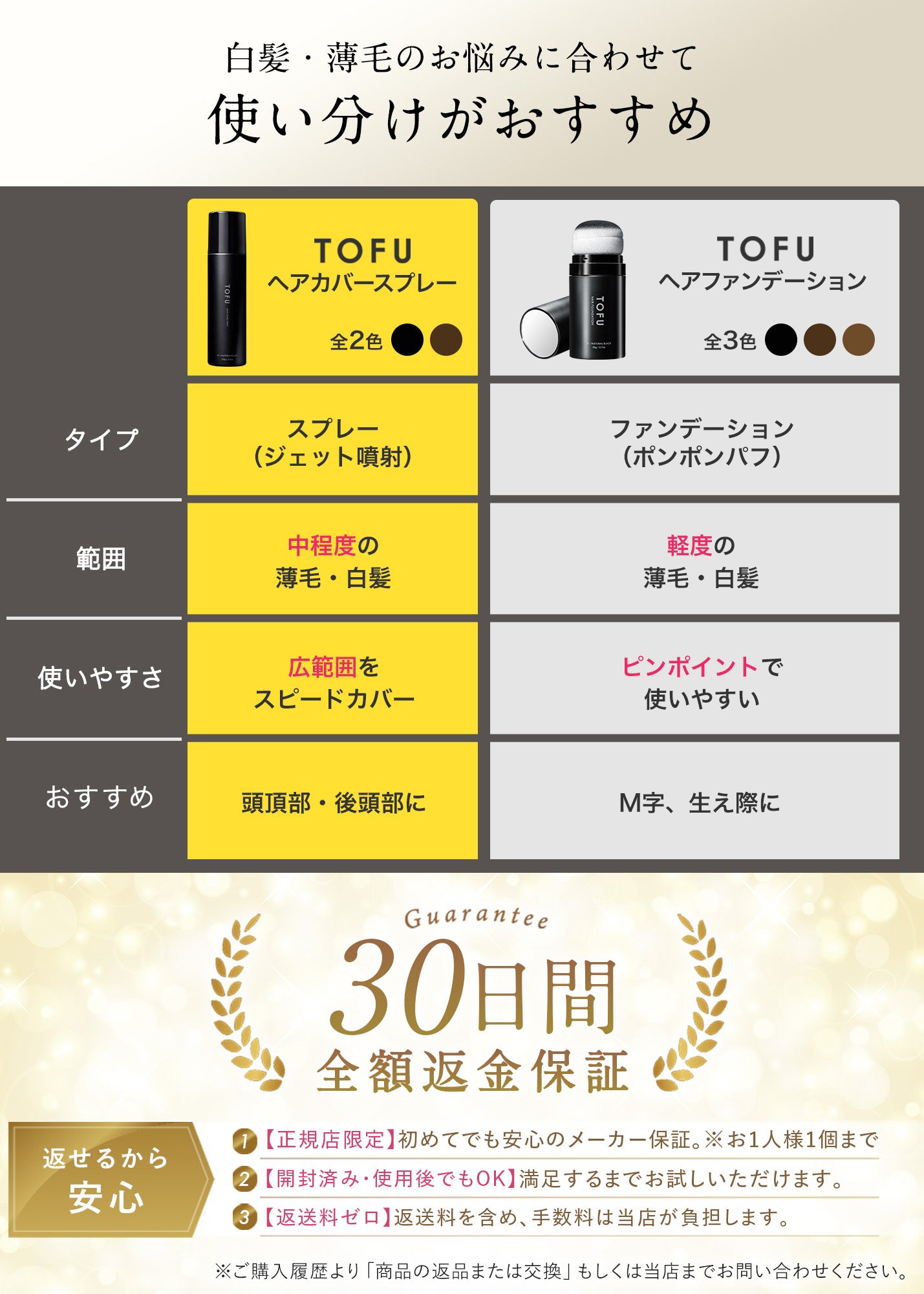 TOFU ヘアカバースプレー 01.ナチュラルブラック（105g）