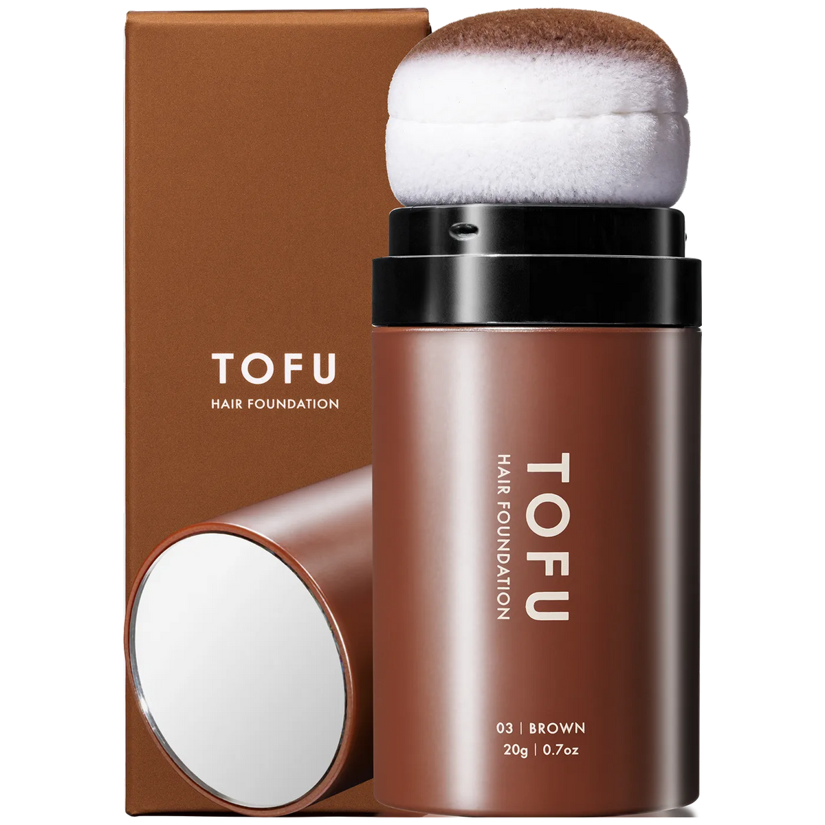 [値引中］ヘアファンデーション TOFU ダークブラウン大容量 3本 TOFU ヘアファンデーション 03.ブラウン（20g）