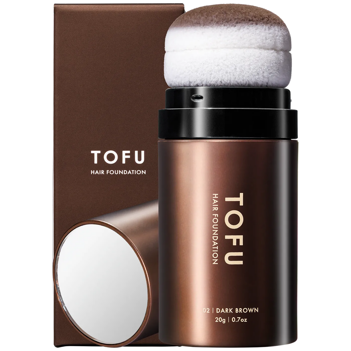 TOFU ヘアファンデーション 02.ダークブラウン（20g）